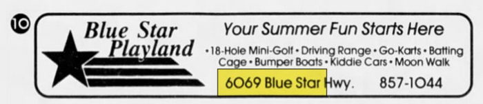 Blue Star Playland - May 5 1991 Ad (newer photo)